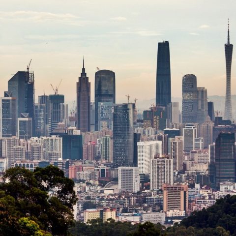 Guangzhou Pearl River skyline with Canton Tower